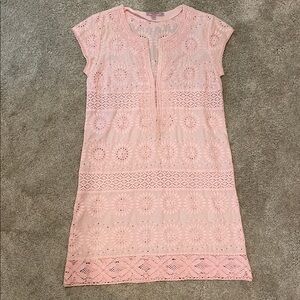Calypso St. Barth Pale Pink Eyelet Shift Dress